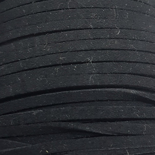 LAST1! 10M 3mm Black Faux Suede Cord