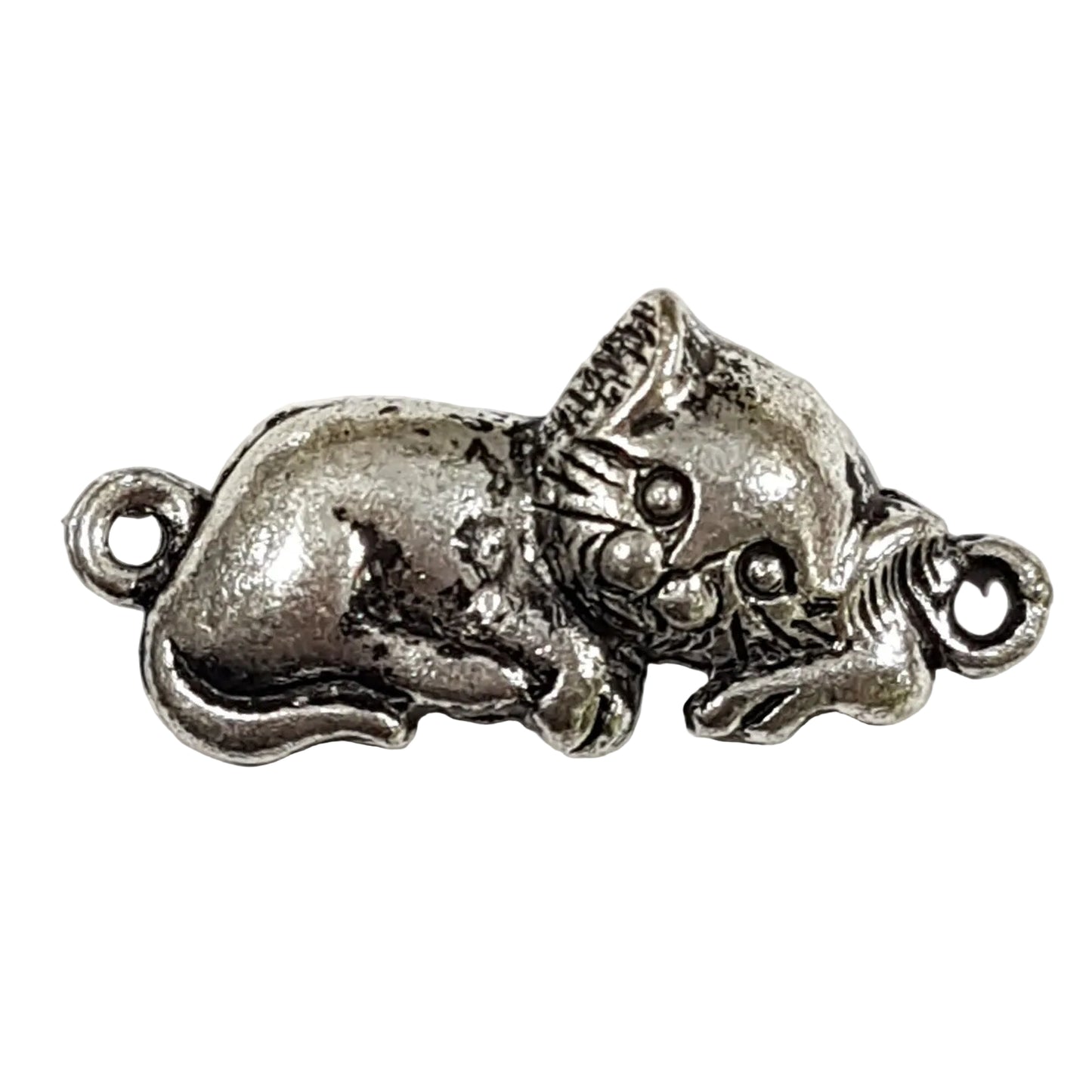 10pc Dark Silver Cat Charm