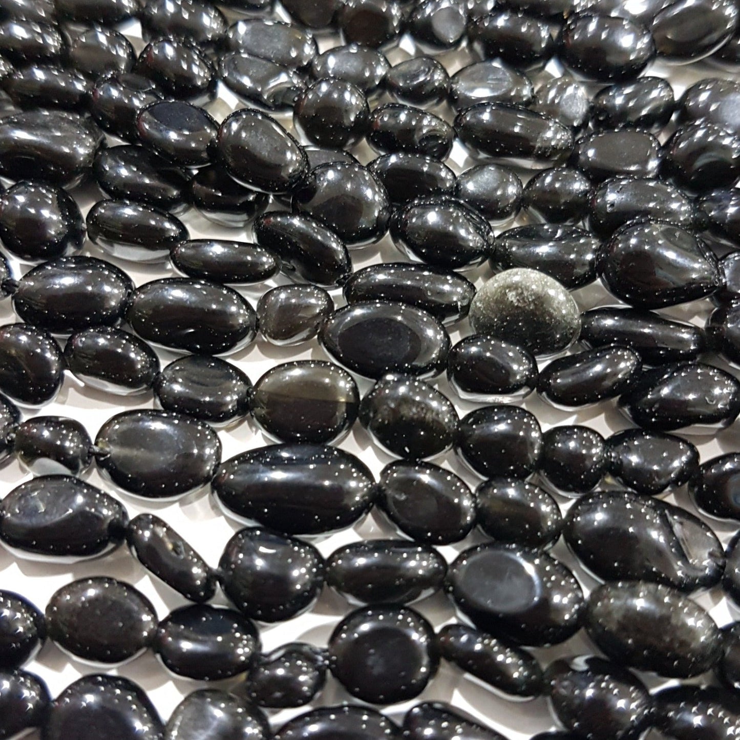 Obsidian Gemstone Nugget Beads