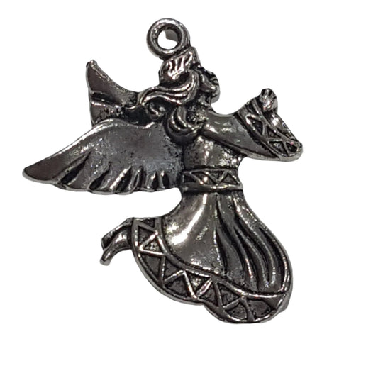 10pc Silver Dancing Angel Pendants