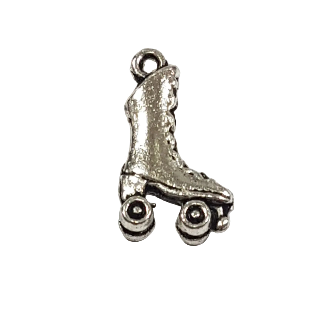 10pc Silver Roller Skates Charms