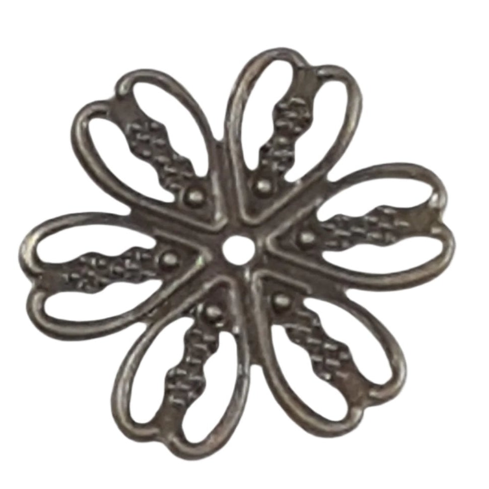 50pc Bronze 6 Petal Bead Caps