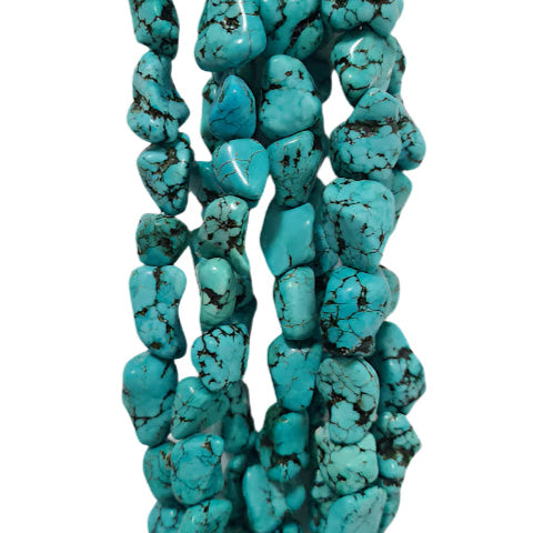 Blue Howlite Nugget Beads