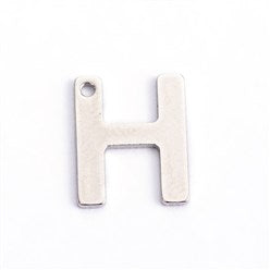 10pc Letter H Stainless Steel Charms