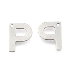 10pc Letter P Stainless Steel Charms