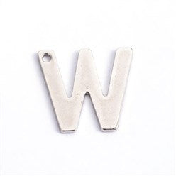 10pc Letter W Stainless Steel Charms
