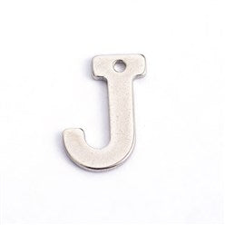10pc Letter J Stainless Steel Charms