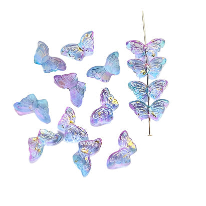 20pc Two Tone Butterfly Beads With Gold Foil