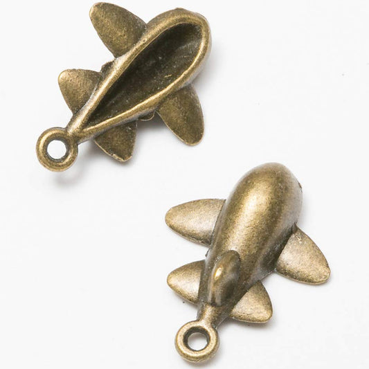 10pc Bronze Plane Charms