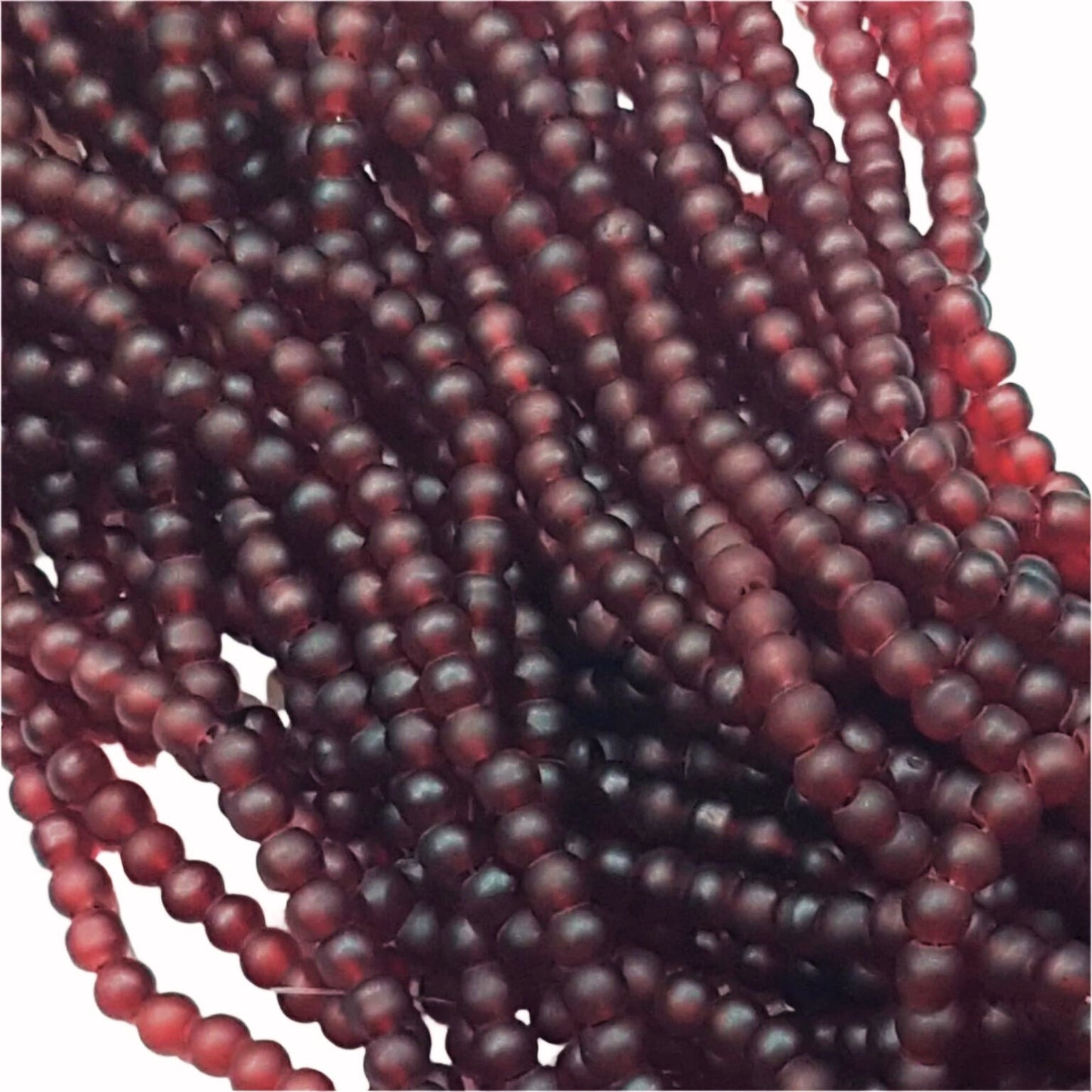 6mm Dark Red Frosted Glass Beads