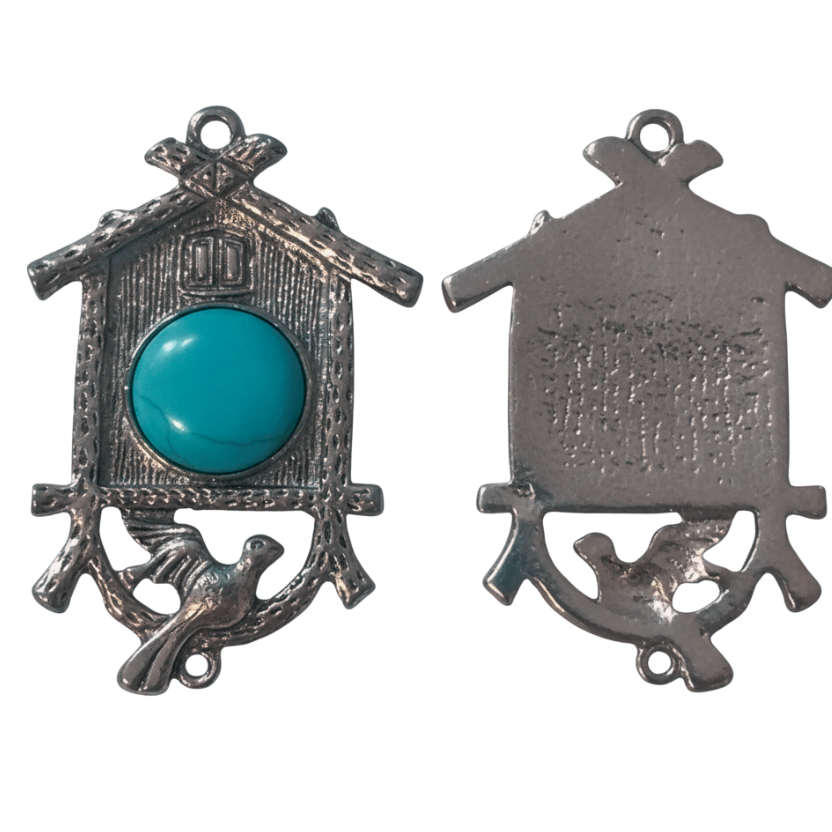 1pc Faux Turquoise Bird House
