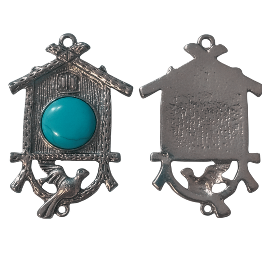 1pc Faux Turquoise Bird House