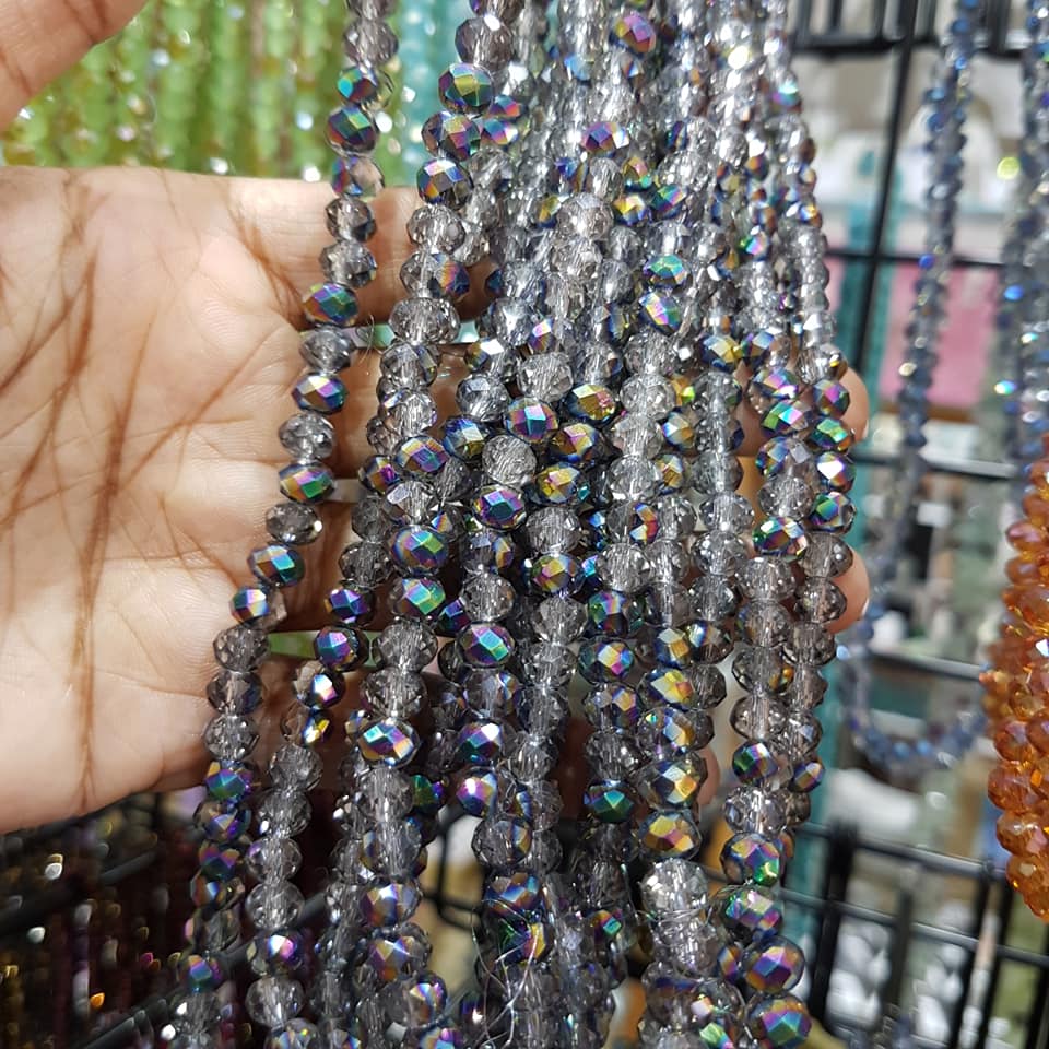 Electroplate Crystal Rondelles Approx 100 beads