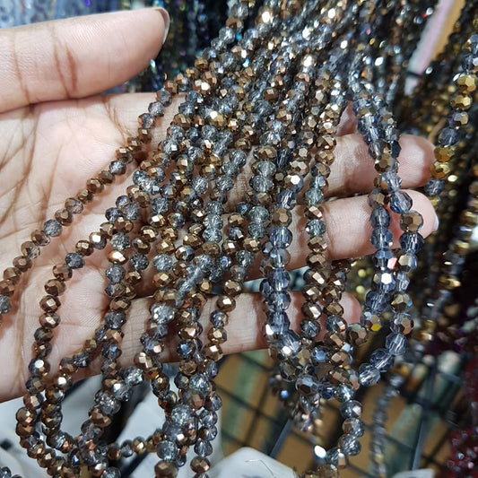 Bronze Dual Colour Crystal Rondelles Approx 94 beads