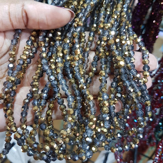 Gold Dual Colour Crystal Glass Beads Approx 94 beads