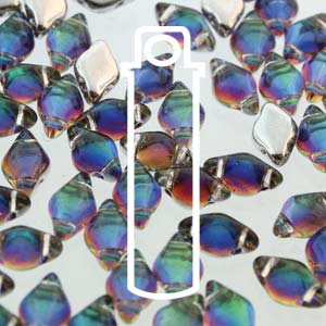 LAST1! GEMDUO 8X5mm Backlit Petroleum Beads 8+GM