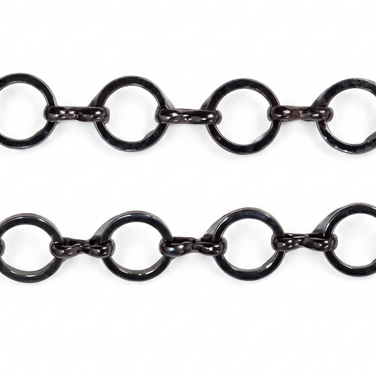 1m 12mm Gunmetal Black Round Link Chain
