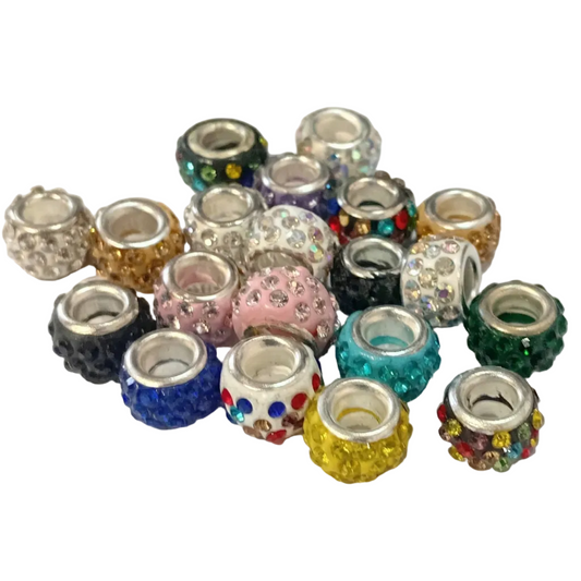20pc Mix Of European Rhinestone Beads