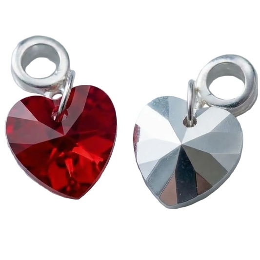 1pc Red Heart European Charm Bead