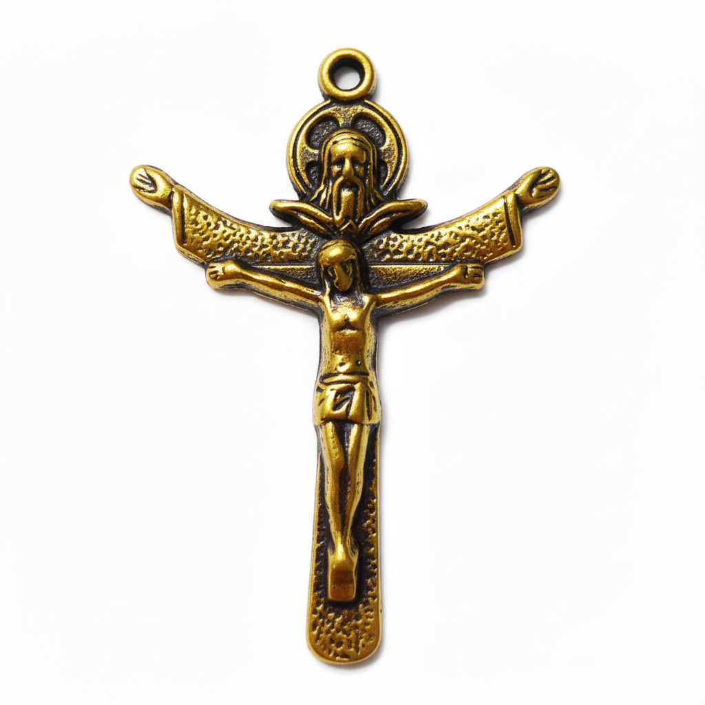 10pc Dark Gold God & Jesus Cross Pendants