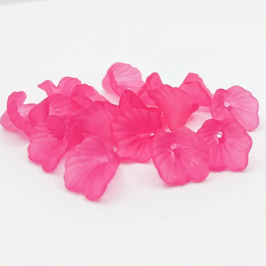 30pc 12mm Pink Lily Acrylic Flowers