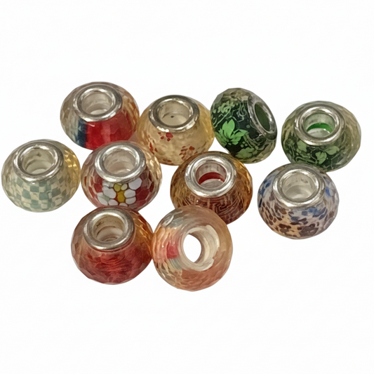 10pc Mixed Faceted European Bead Pack
