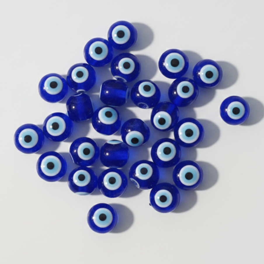 1pc 8mm Evil Eye Round Lampwork Glass Bead