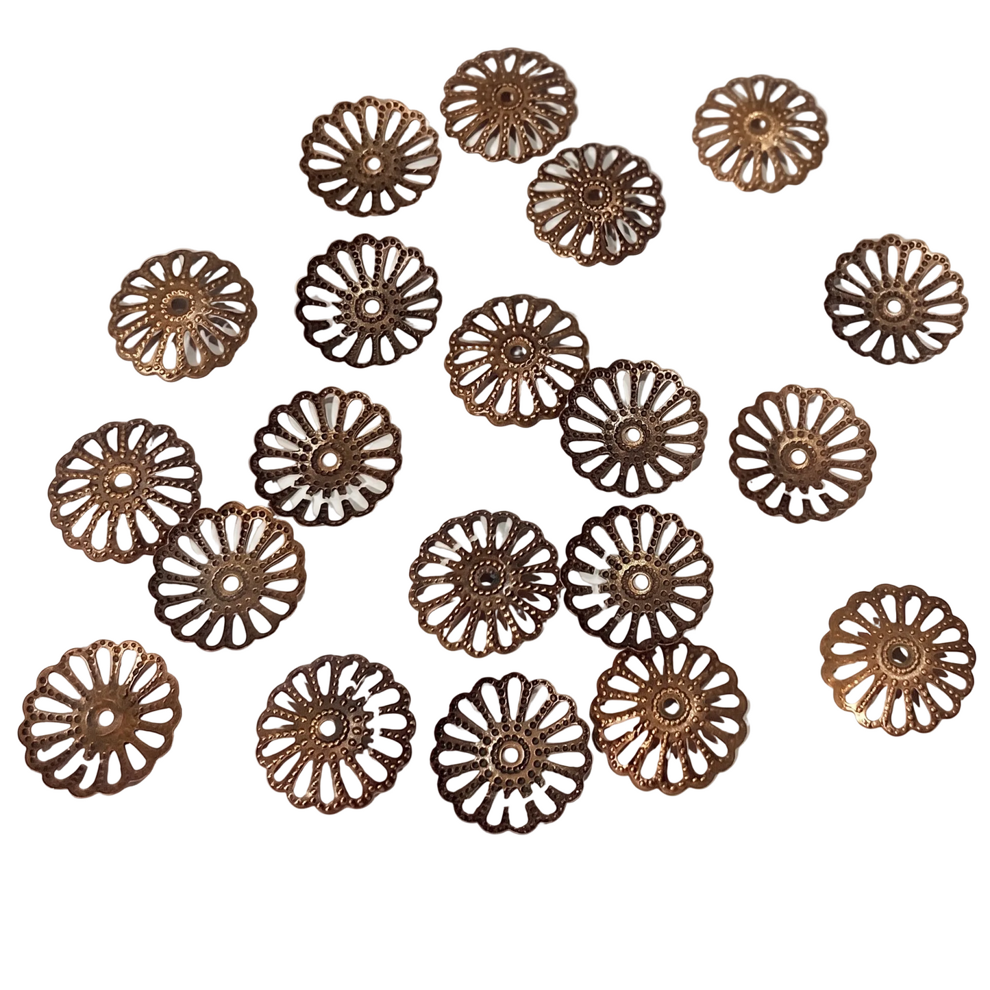 20pc 15mm Copper Bead Caps
