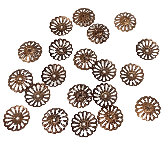 20pc 15mm Copper Bead Caps