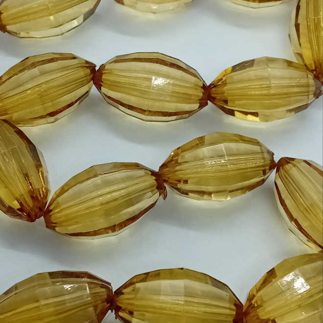 20mm Oval Brown Faceted Acrylic Beads
