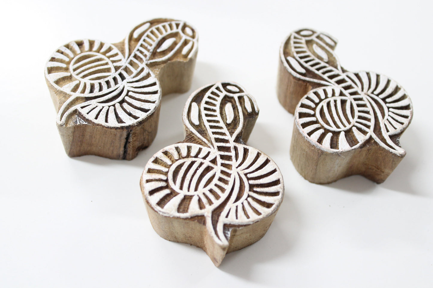 Snake Hand Carved Indian Block Stamp