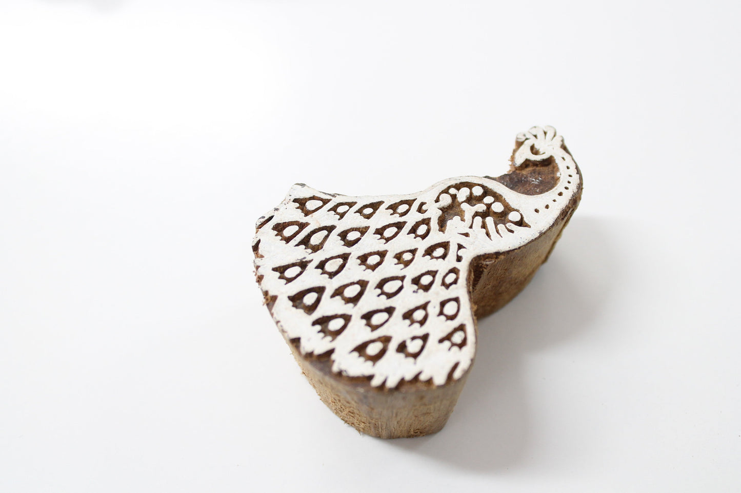 Peacock Hand Carved Indian Block Stamp