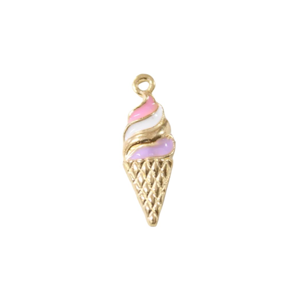 4pc Ice Cream Cone Enamel Charms
