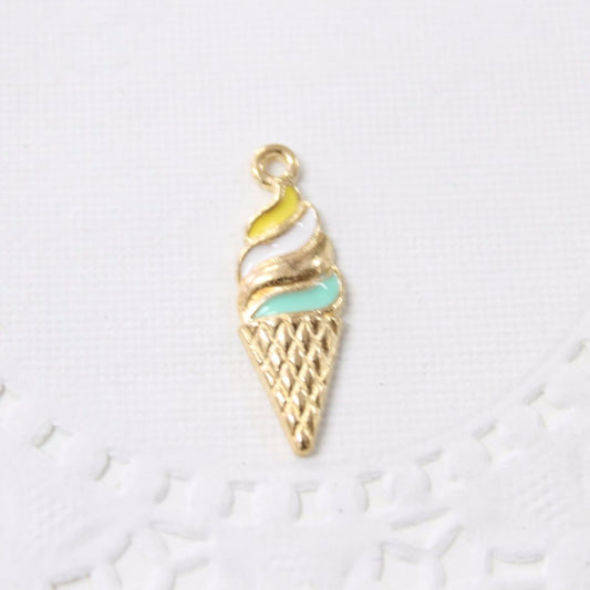 4pc Ice Cream Cone Enamel Charms