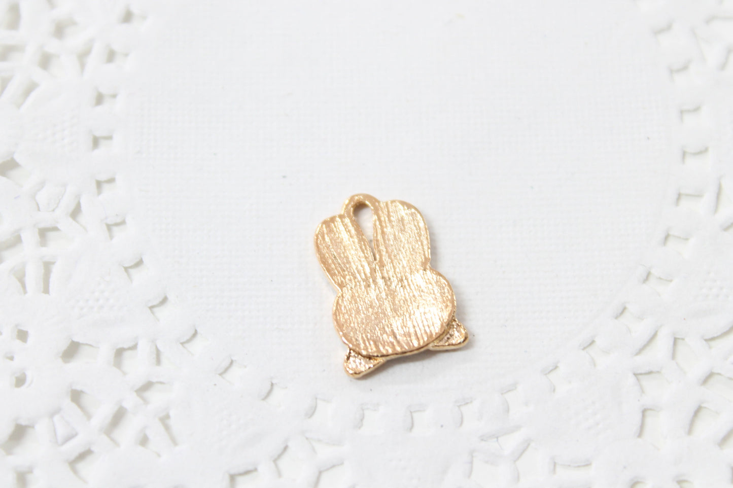 4pc White Bunny Enamel Charms