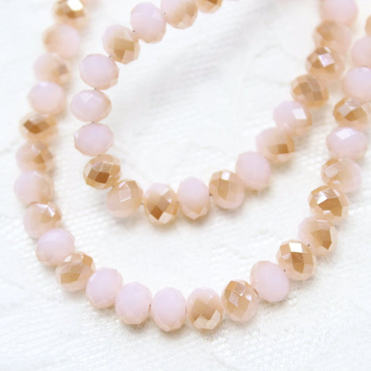 Pink Dual Coloured Crystal Rondelles Approx 100 beads