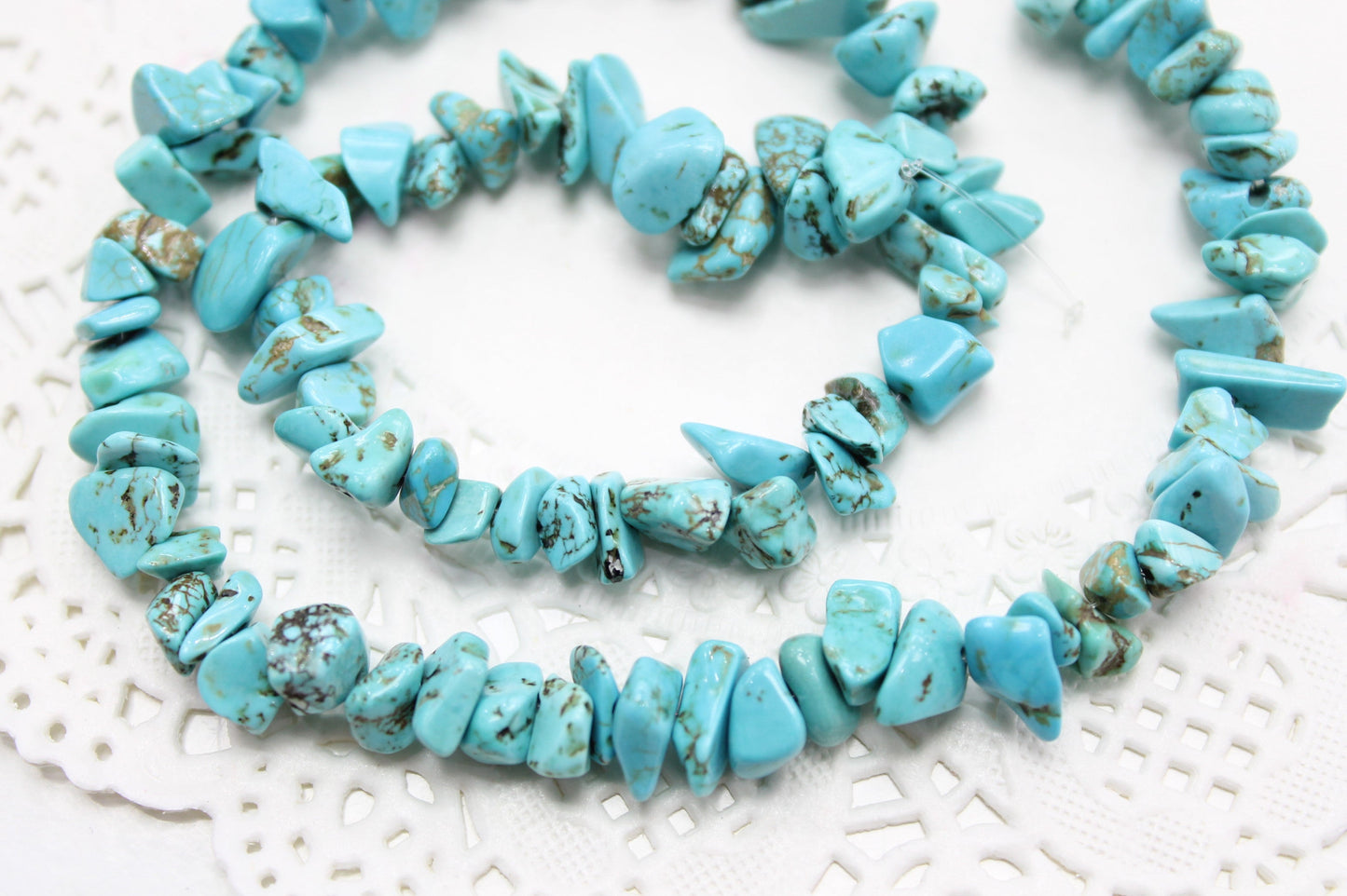 Medium Size Howlite Chip Bead Strand