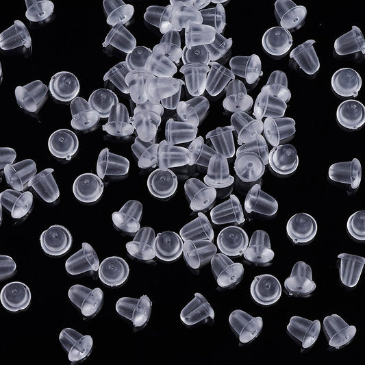 50pc Clear Plastic Earring Backs