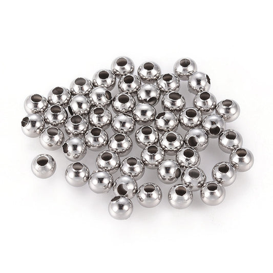 100pc 304 Stainless Steel Silver Spacers