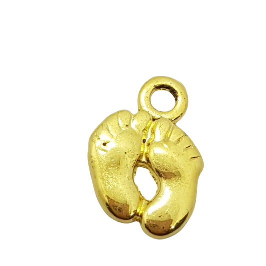 10pc Gold Feet Charms