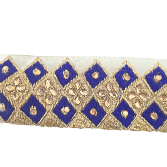 5m Blue and Gold Indian Trim