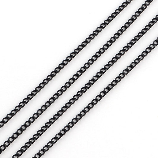 1M Black Iron Curb Chain