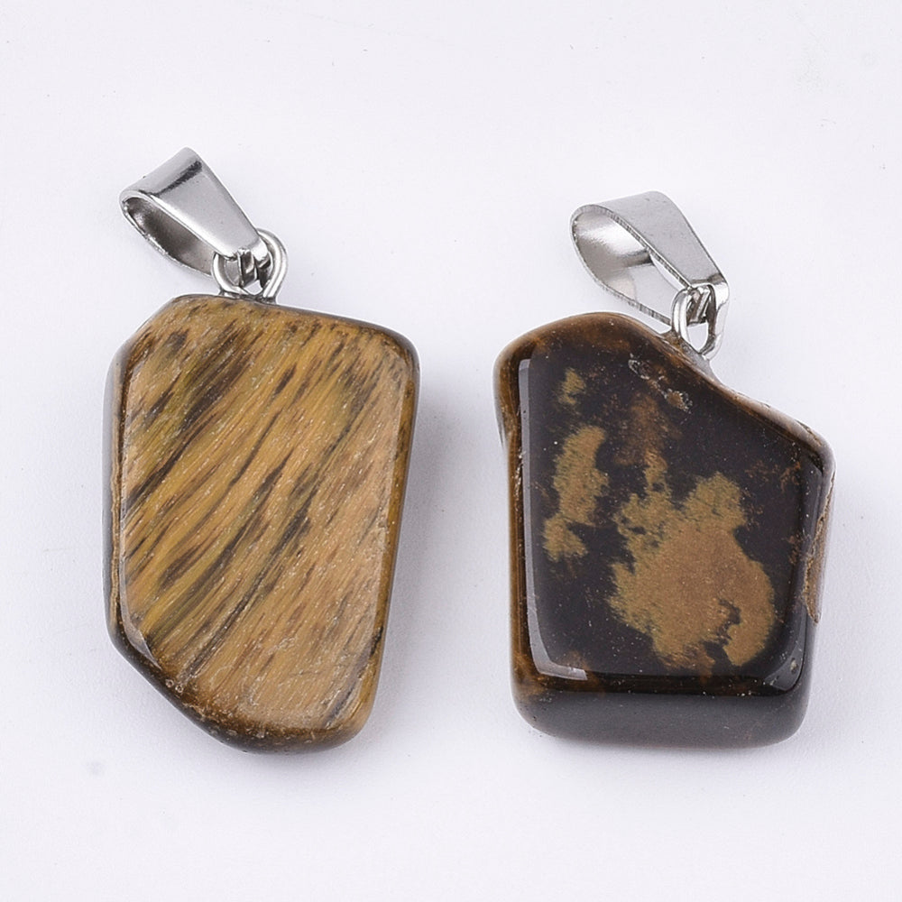 Tiger's Eye Nugget Pendant with Bail