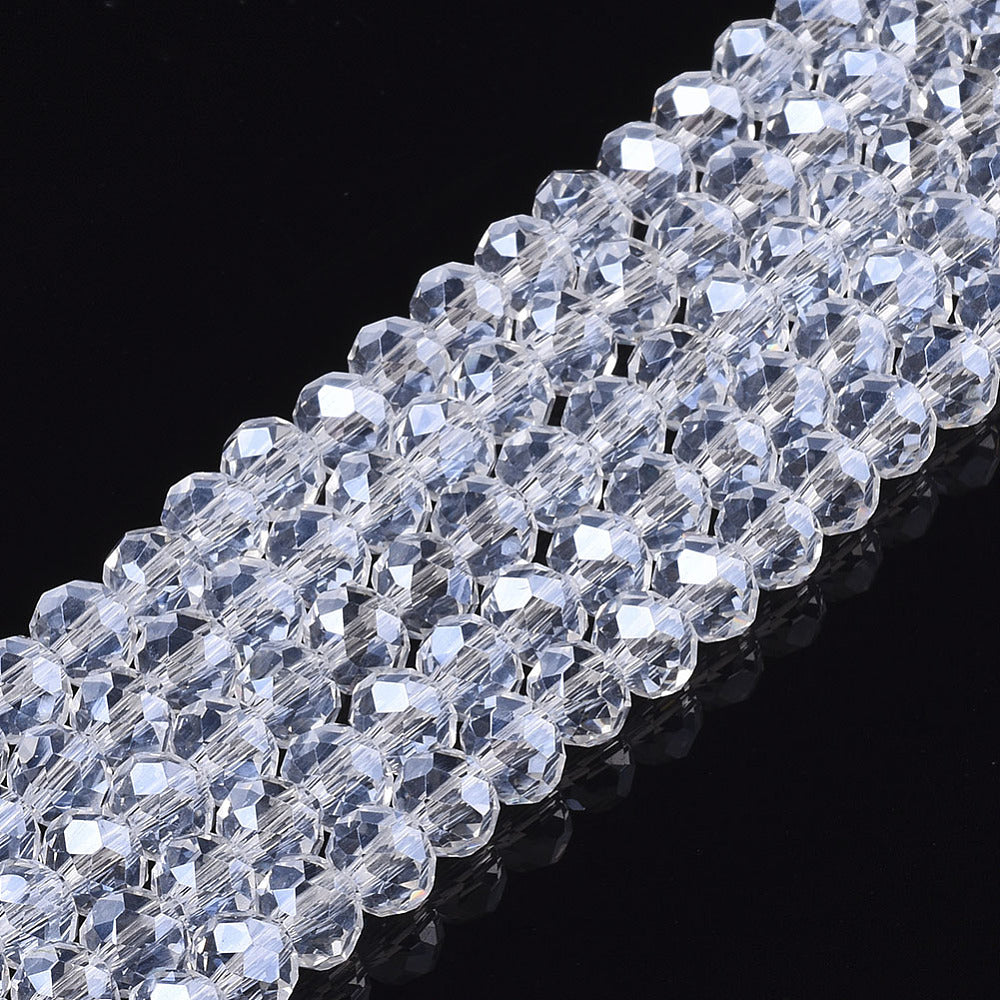 3mm Clear Crystal Electroplated Rondelle Beads Approx 152 beads