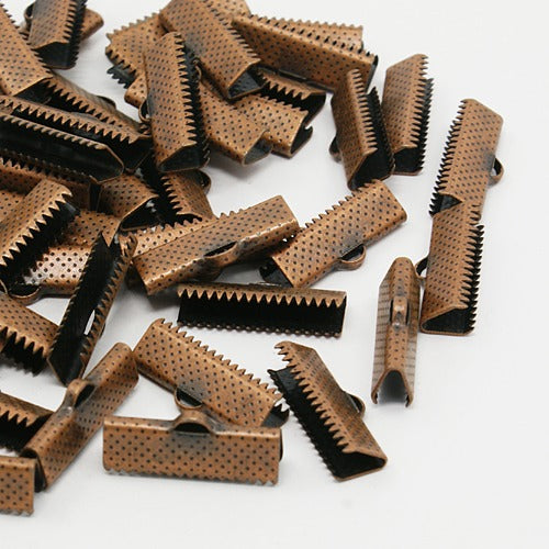 CLEARANCE! 10pc Copper Ribbon End Crimps