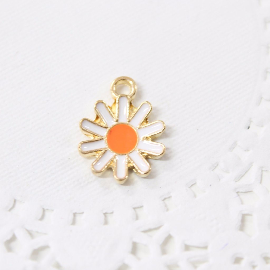 4pc Daisy Flower Enamel Charms