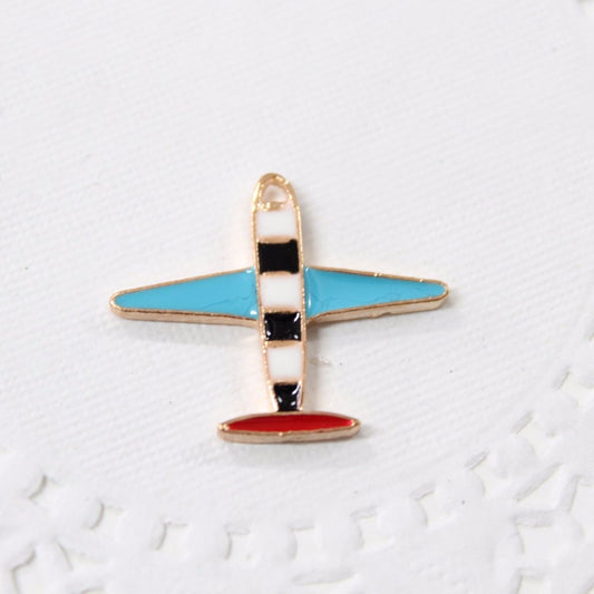 4pc Enamel Air Plane Charms