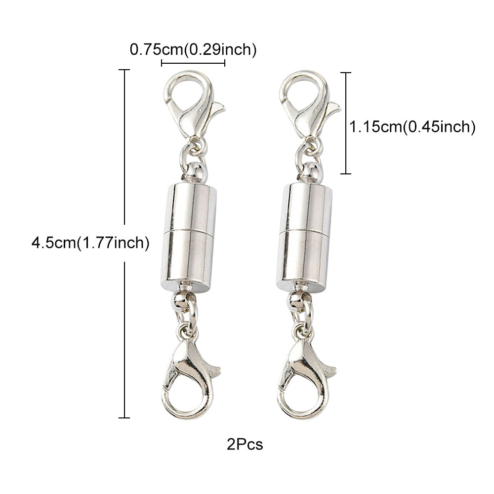 Silver Magnetic Clasp with Lobster Ends
