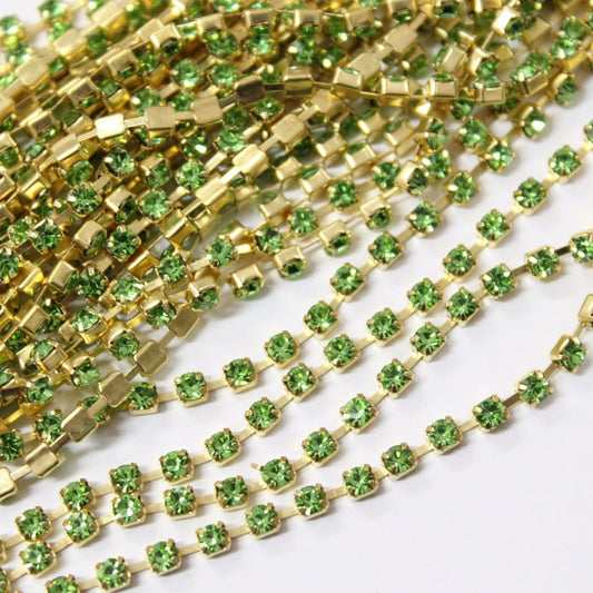 Peridot Preciosa Rhinestone Chain ss10