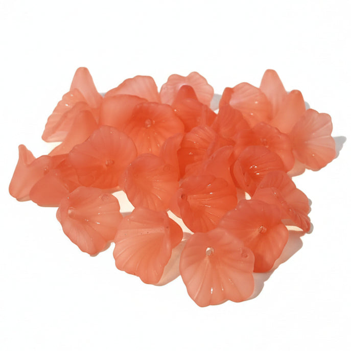 30pc 12mm Orange Lily Acrylic Flowers